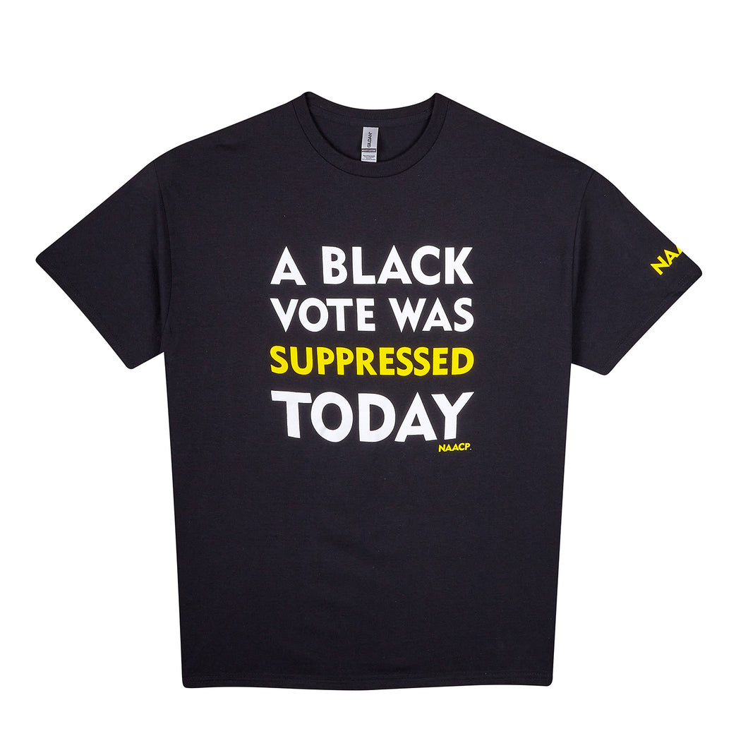 A Black Vote Was Suppressed Today T Shirt Black