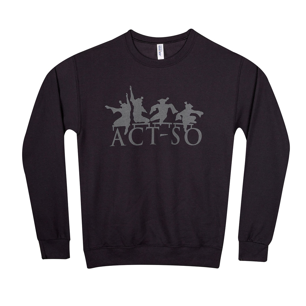 ACT-SO black sweatshirt with black print logo