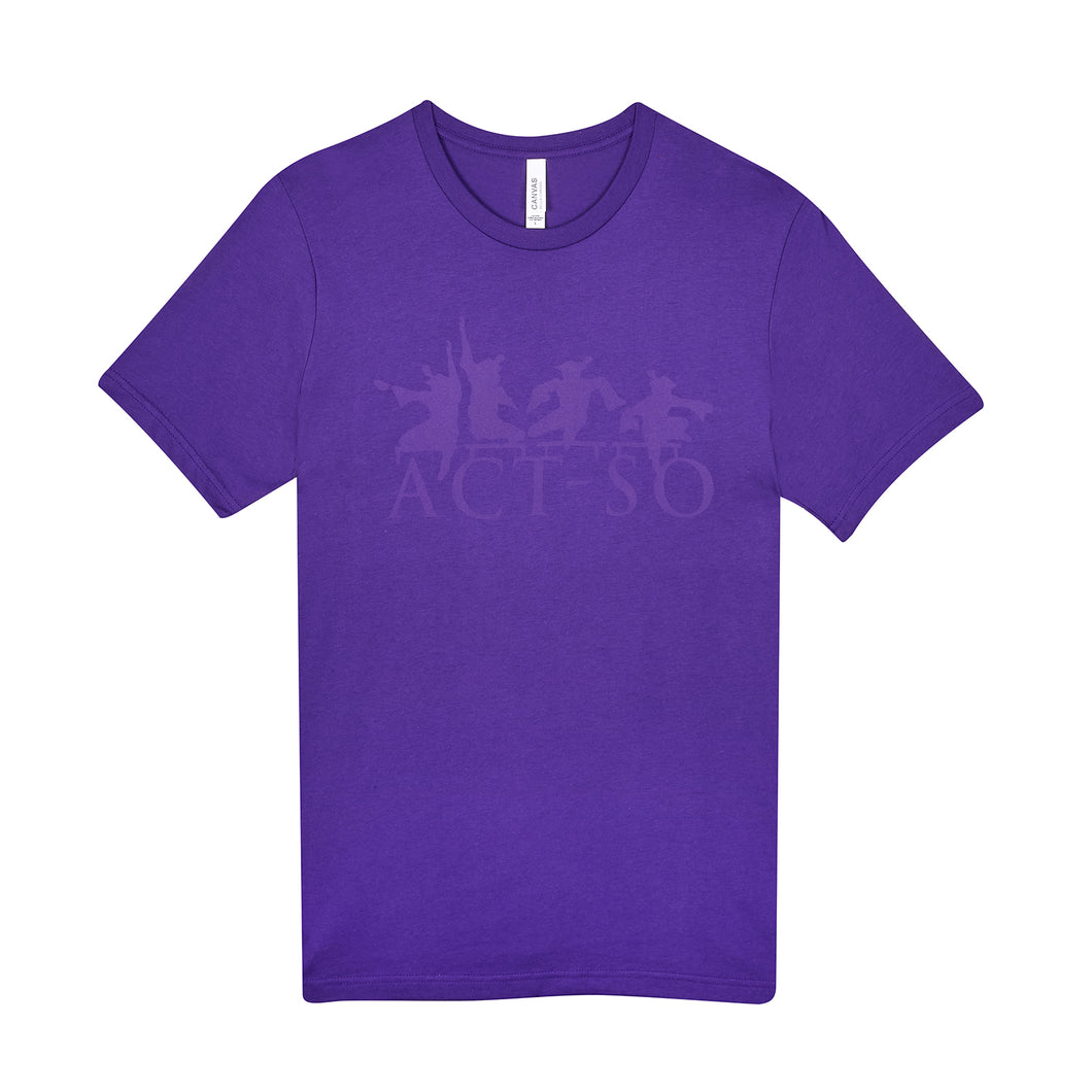 ACT-SO purple shirt with purple print logo
