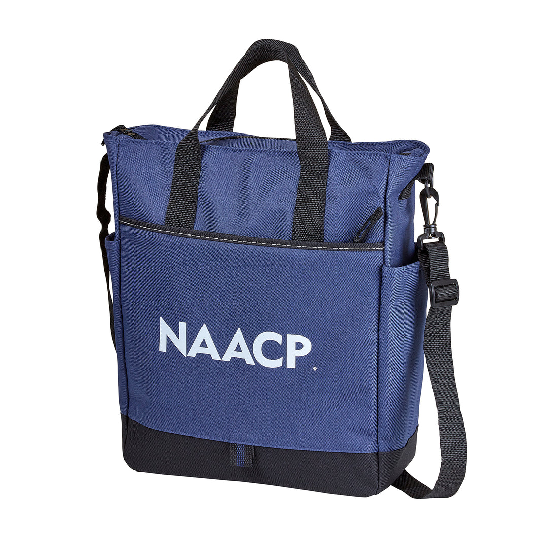 NAACP blue totebag with white print